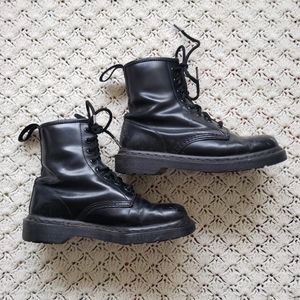 Dr Doc Martens Leather High Top Combat Boots